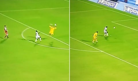 Error del arquero José Silva de Santa Fe