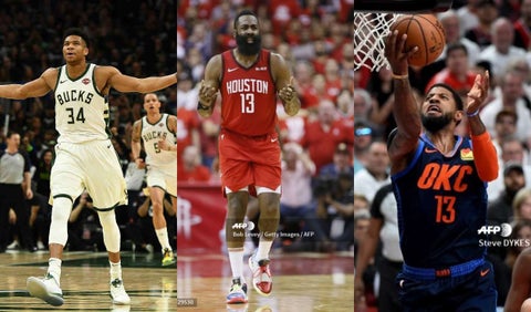 Harden, Antetokounmpo y George