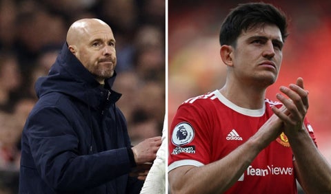 Erik Ten Hag y Harry Maguire