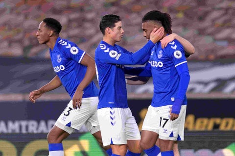 James y Yerry Mina - Everton vs Wolverhampton