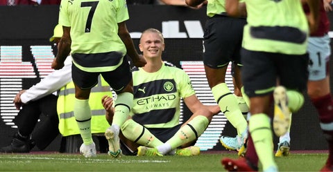 Erlin Haaland en el partido West Ham vs Mancester City, Premier League