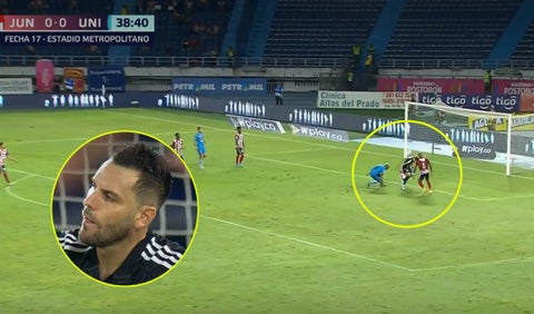 Error de Sebastian Viera en Junior vs Unión Magdalena