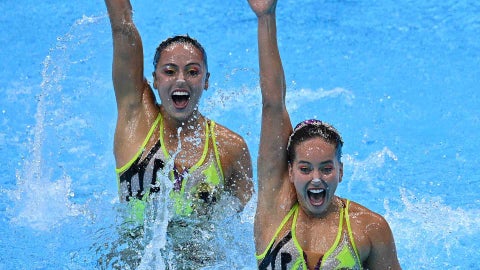 Estefanía Álvarez y Mónica Sarai, nadado sincronizado