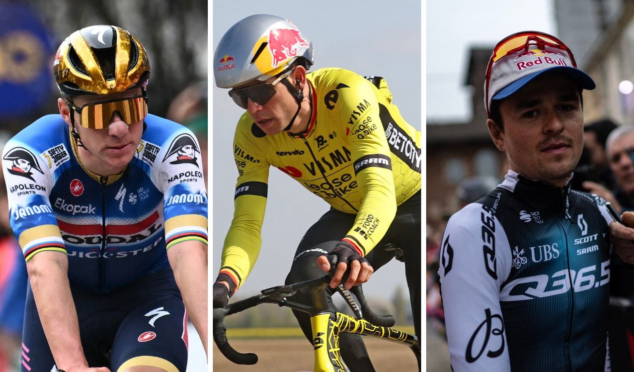 Evenepoel, Van Aert y Pidcock