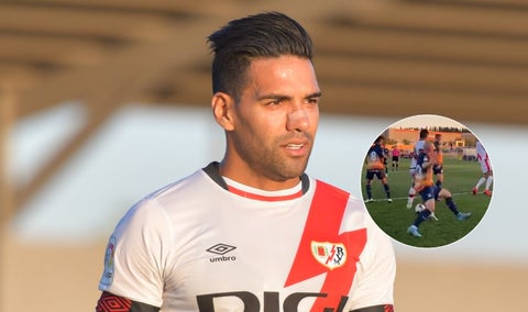 Falcao en el partido ante Leganés con Rayo Vallecano