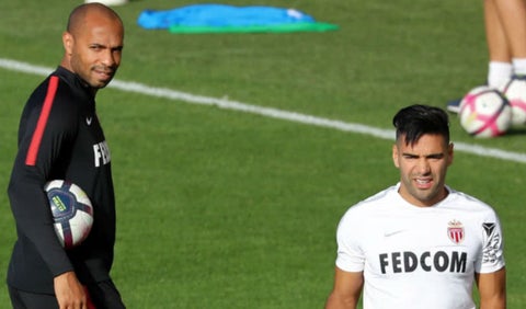 Thierry Henry y Falcao en un entrenamiento del Mónaco