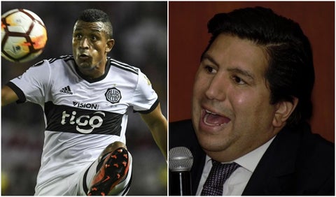 Farid Díaz y Juan Andrés Carreño, presidente de Santa Fe