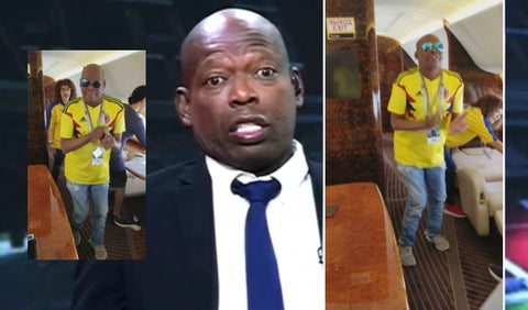 Faustino Asprilla bailando con la camiseta de Colombia