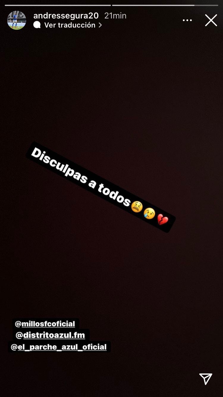 Andrés Murillo, publicación Instagram