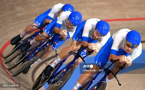 Filippo Ganna y la selección de Italia en la pista