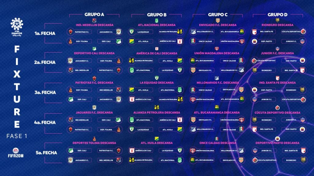Fixture de la eLiga DIMAYOR 