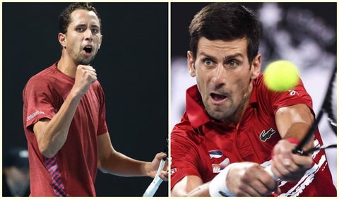 Daniel Galán y Novak Djokovoc