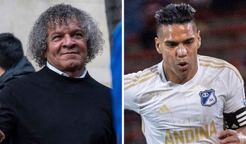 Alberto Gamero y Falcao con Millonarios