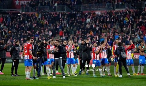 Girona celebra el triunfo agónico contra Atlético de Madrid