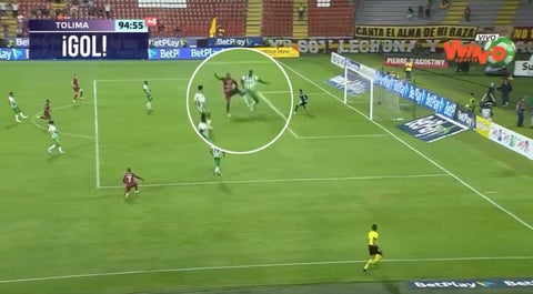Gol del Tolima a Nacional con error de Andrés Román