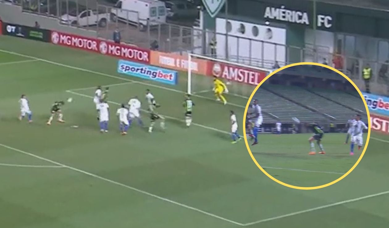 Gol de Breno para América Mineiro ante Millonarios