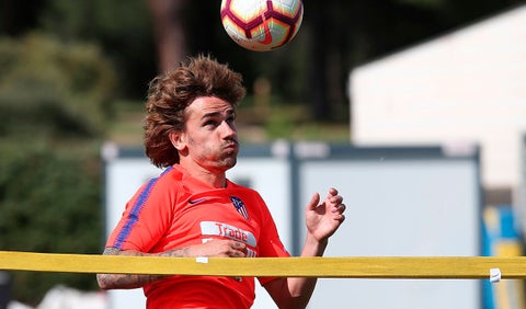 Antoine Griezmann en un entrenamiento con el Atlético de Madrid