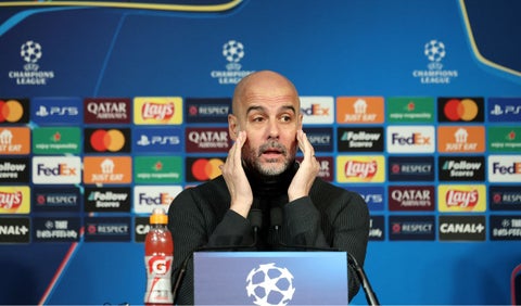 Pep Guardiola en conferencia de prensa