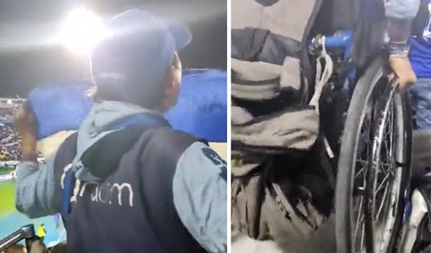 Hincha de Millonarios en silla de ruedas