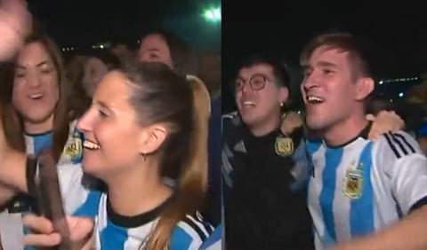 Hinchas de Argentina cantando en contra de Francia