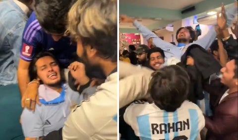 Hinchas de Argentina celebraron en Bangladesh