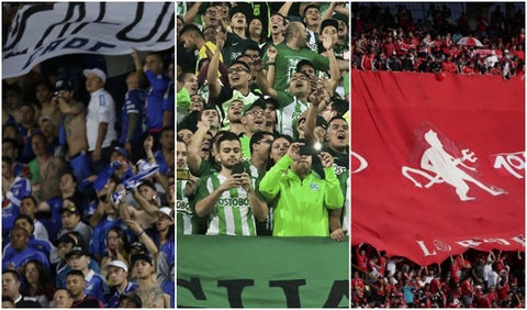 Millonarios, Nacional y América - hinchas