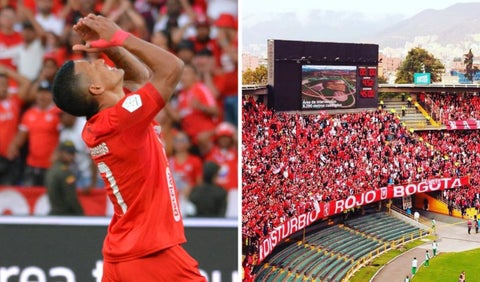 Hinchas de América de Cali en El Campín