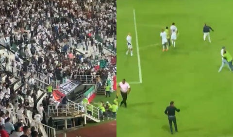 Hinchas de Once Caldas invaden la cancha
