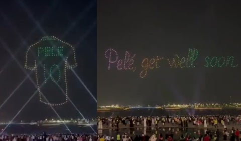 Homenaje a Pelé con drones