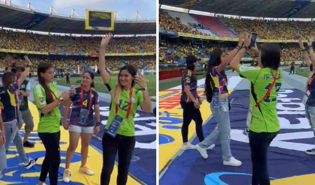 Homenaje a las jugadoras de la selección Colombia en el Metropolitano