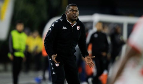 Hubert Bodhert cuando era entrenador de Santa Fe