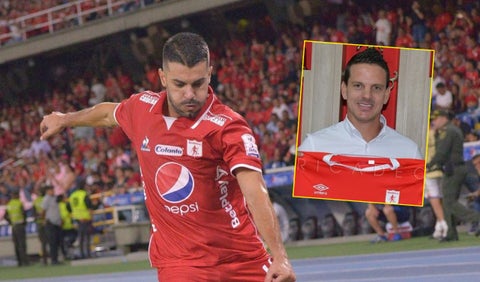 Iago Falque y presidente, América de Cali