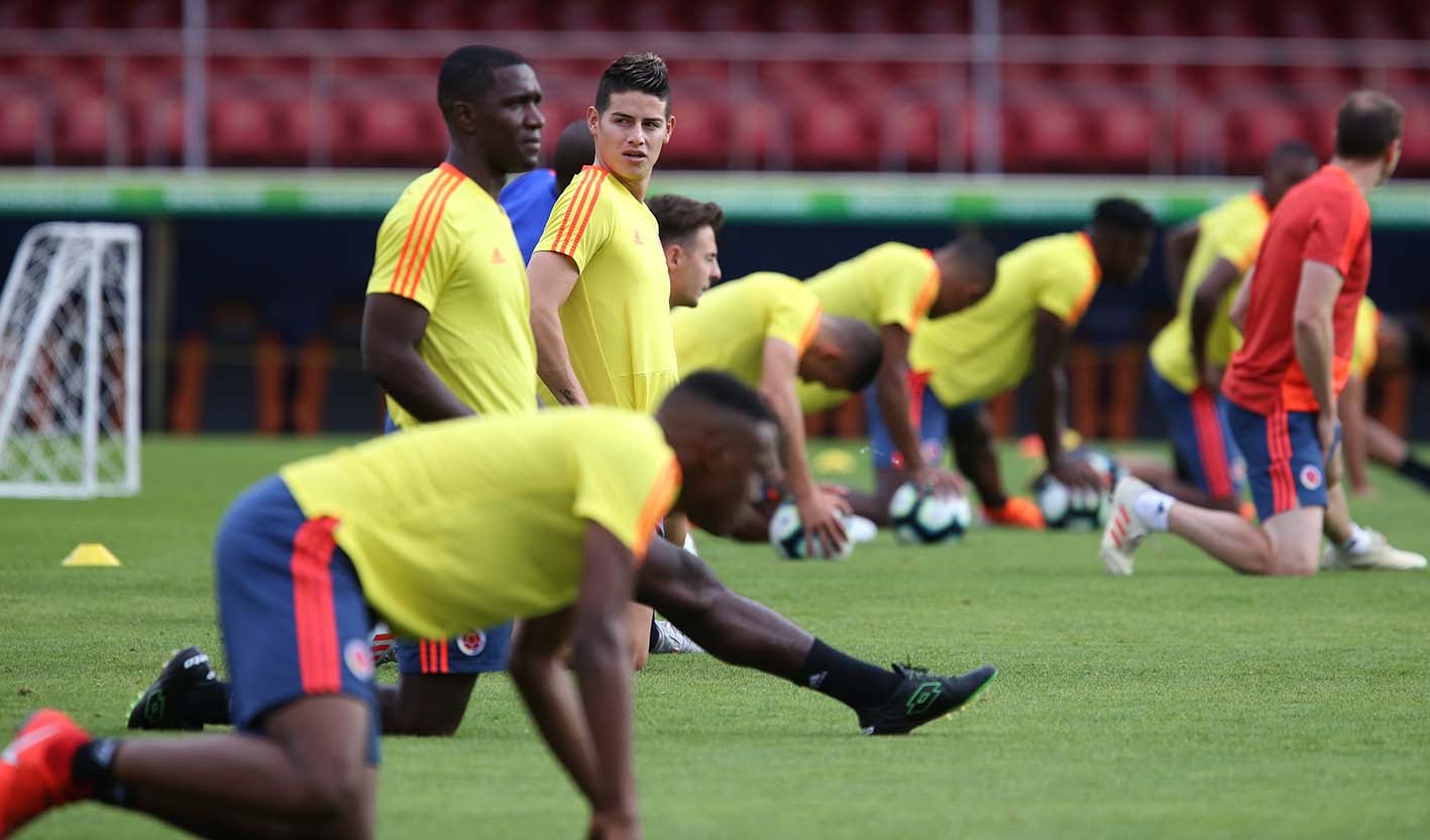 Selección Colombia entrenamiento ante Catar