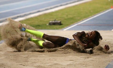 Caterine Ibargüen en el salto de longitud