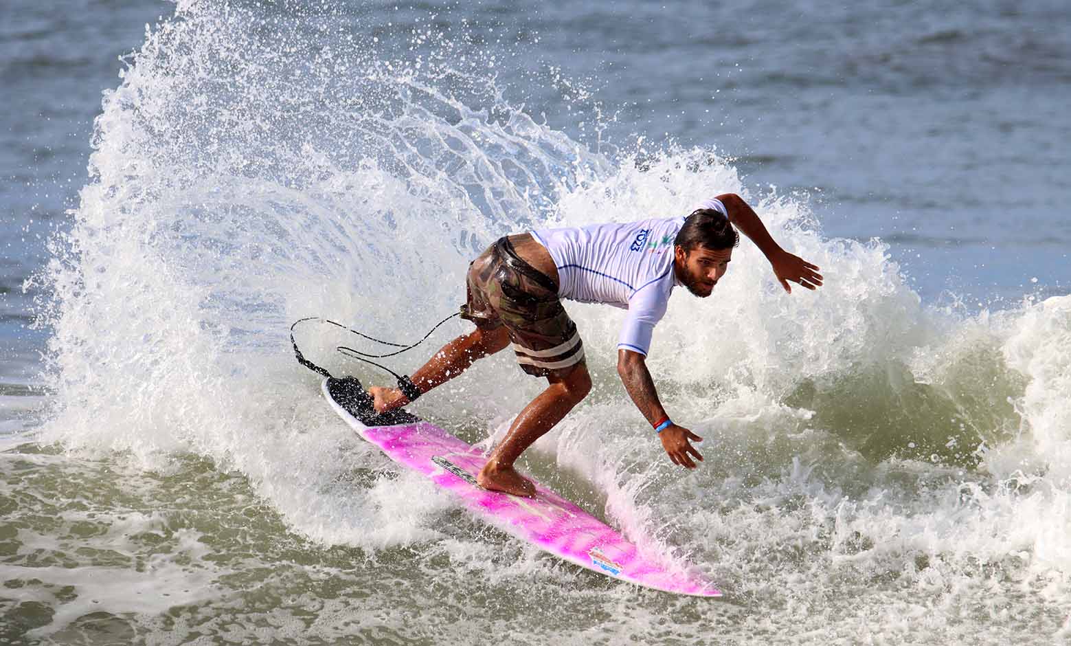 Prueba masculina de surf en los Juegos Centroamericanos 2023