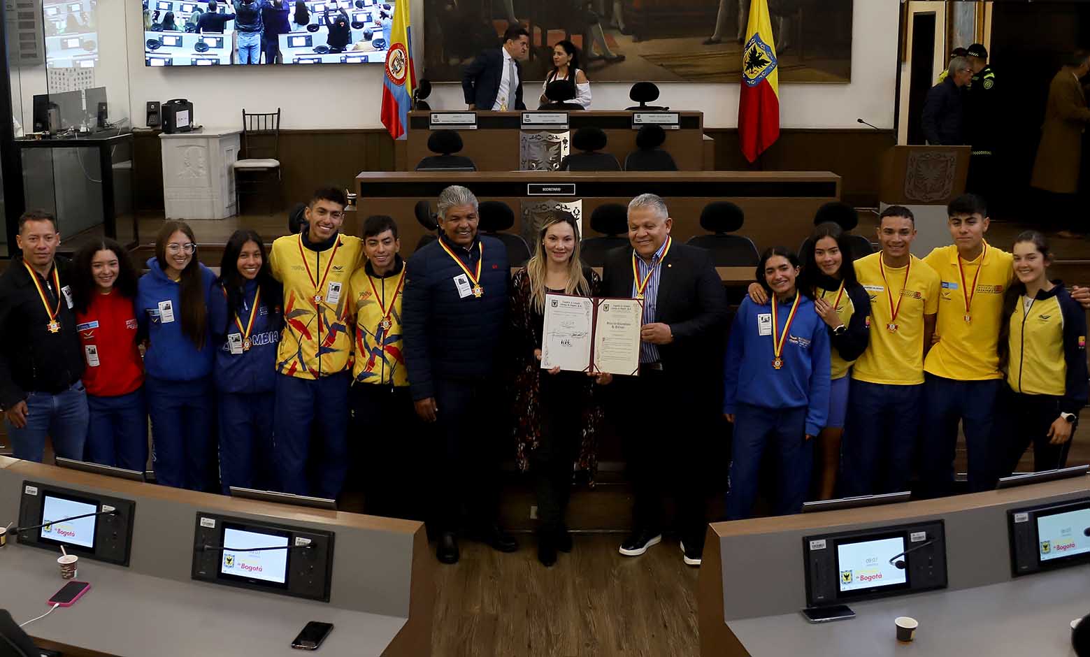 Condecoración Selección Colombia de Patinaje