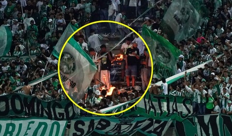 Nacional vs Millonarios, incendio en la tribuna