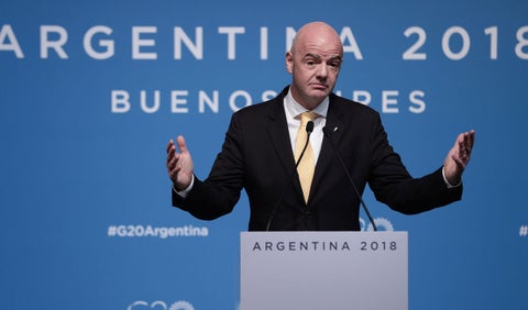 Gianni Infantino, presidente de la FIFA, presente por estos días en Buenos Aires