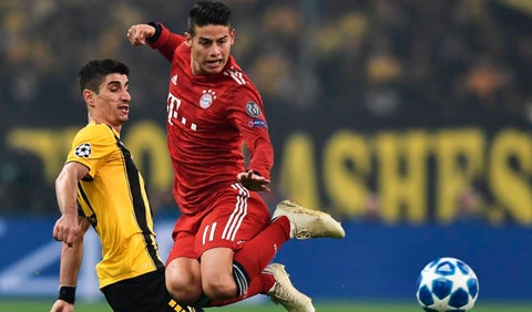 James Rodríguez jugando con el Bayern Múnich