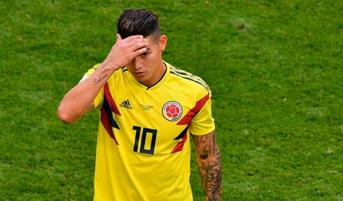 James Rodríguez lamentándose