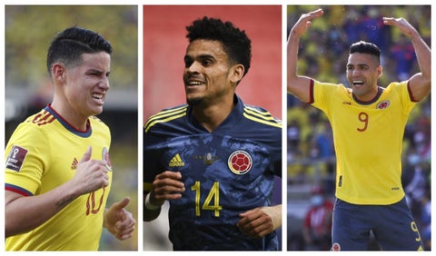 James, Díaz y Falcao; Colombia