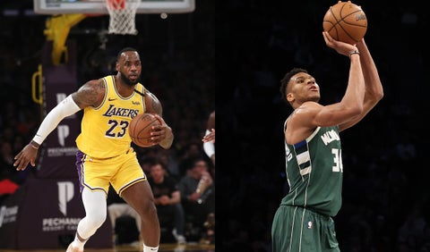 LeBron James y Giannis Antetokounmpo