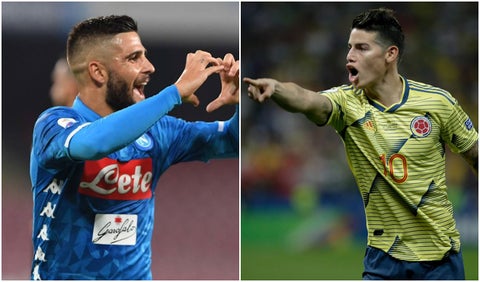 Lorenzo Insigne y James Rodríguez