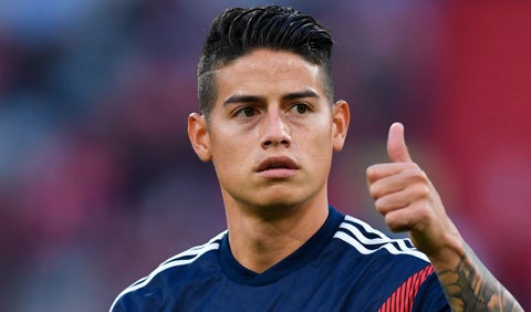 James Rodríguez, previo a uno de los partidos del Bayern Munich en la temporada