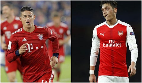 James Rodríguez y Mezut Özil