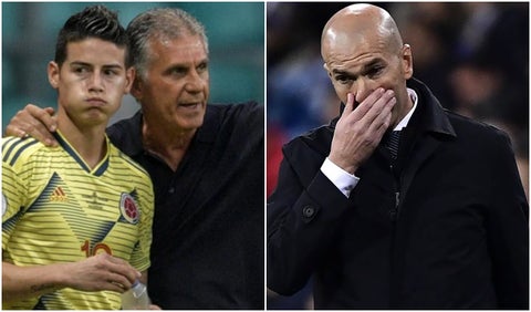 James Rodríguez, Queiroz y Zidane
