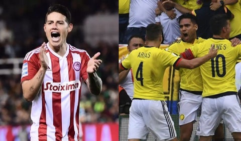 James Rodríguez con Olympiacos y Selección Colombia