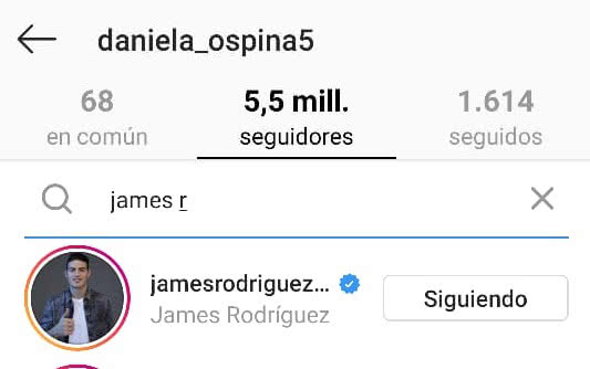 James Rodríguez vuelve a seguir a Daniela Ospina
