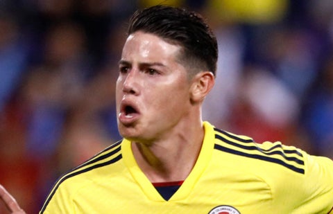 James Rodríguez en un partido de la selección Colombia de mayores