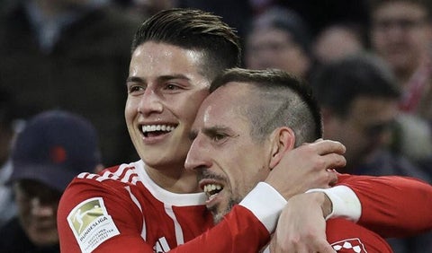 James Rodríguez y Franck Ribéry